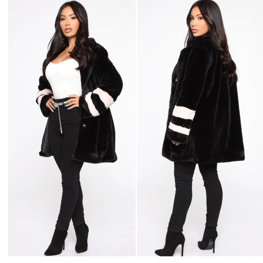 FashionNova Crazy for You Faux Fur Coat